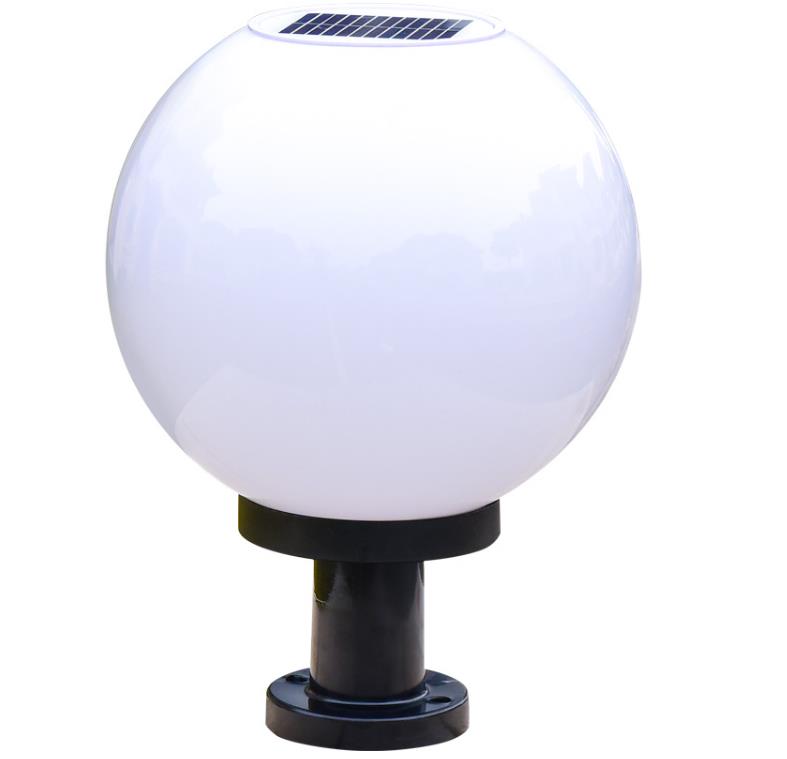 Sollys Fiksturer Type Globe Ball Shaped Sollys Outdoor Light for Pillars